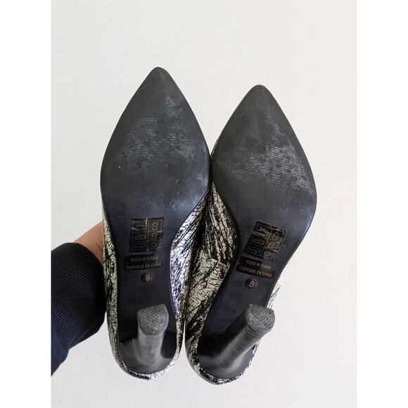 Jeffrey Campbell Theodora Pump Sz 8 Black White Splattered Ibiza Last Handmade - Picture 6 of 9